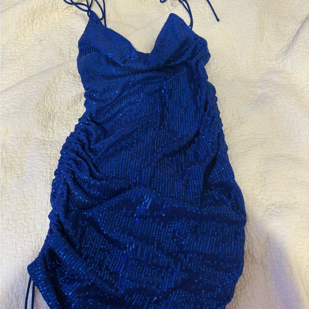 Hello Molly Blue Sequin Mini Dress